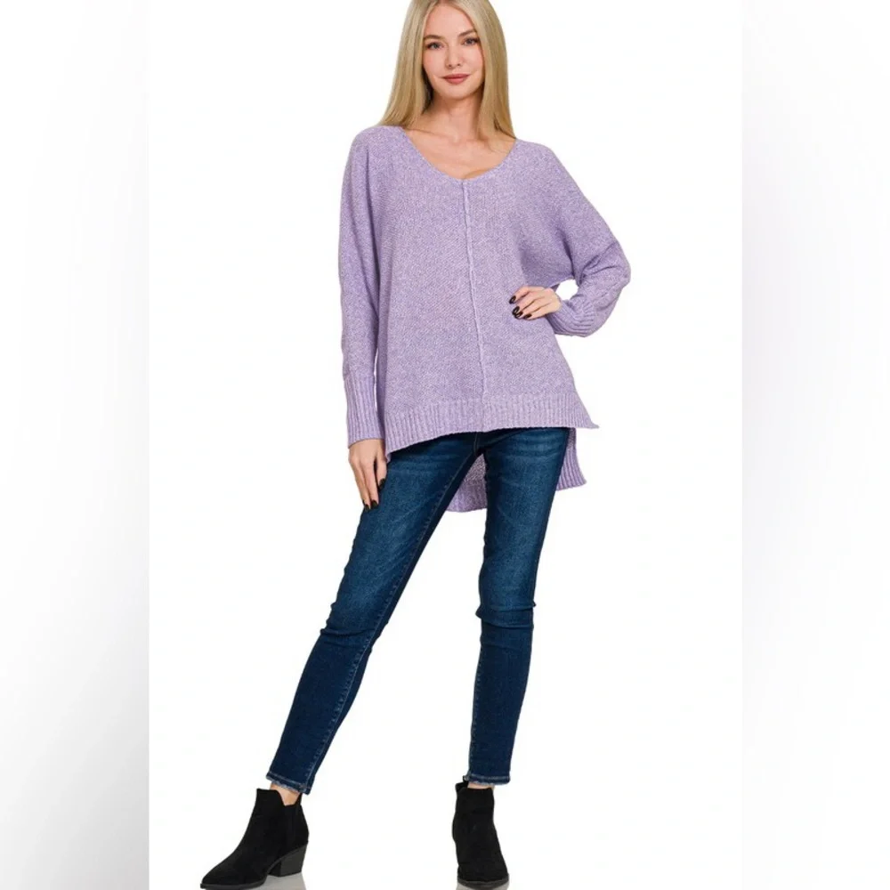 Zenana Lavender Knit Women's Sweater - Picture 7 of 7